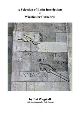 A SELECTION of LATIN INSCRIPTIONS at WINCHESTER CATHEDRAL by Pat Wagstaff