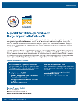 Proposed Changes to Electoral Area