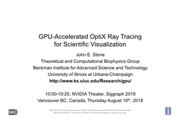 GPU-Accelerated Optix Ray Tracing for Scientific Visualization