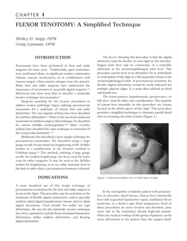 FLEXOR TENOTOMY: a Simplified Technique