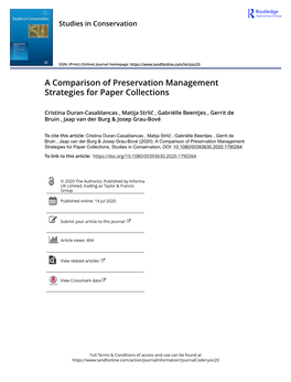 A Comparison of Preservation Management Strategies for Paper Collections