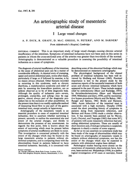 An Arteriographic Study of Mesenteric Arterial Disease I Large Vessel Changes