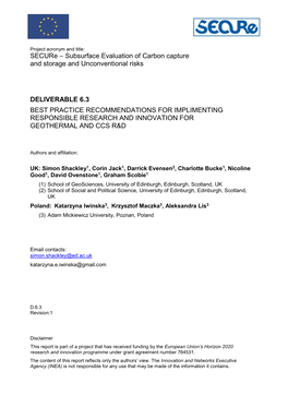 Subsurface Evaluation of Carbon Capture and Storage and Unconventional Risks