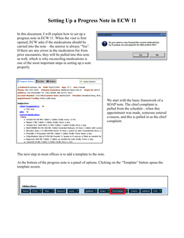 Setting up a Progress Note in Ecw 11 for Medical Assistants