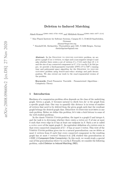 Arxiv:2008.09660V2 [Cs.DS] 27 Nov 2020 Etxcover Vertex Uhpolm Eoew En Hspolm E’ Aeabrie a Take Problems