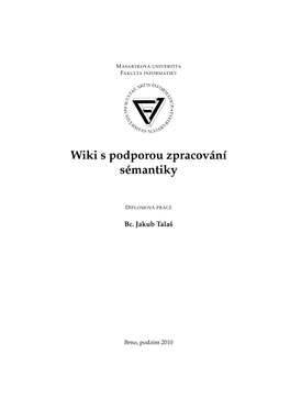 Wiki S Podporou Zpracování Sémantiky