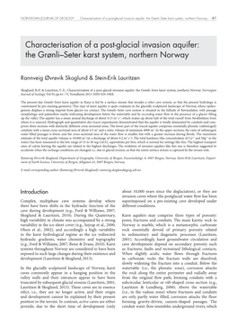 The Grønli–Seter Karst System, Northern Norway 61