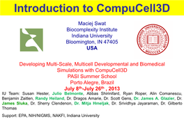 Introduction to Compucell3d