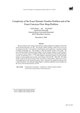 Complexity of the Exact Domatic Number Problem and of the Exact