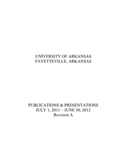 Faculty Publications and Presentations 2011-12