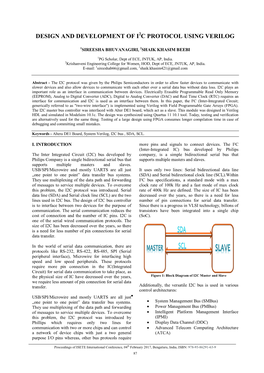 Design and Development of I C Protocol Using Verilog