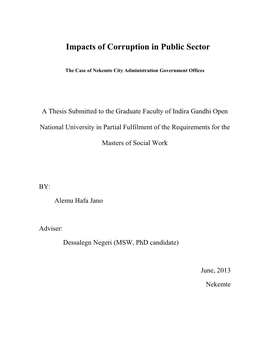 Impacts of Corruption in Public Sector