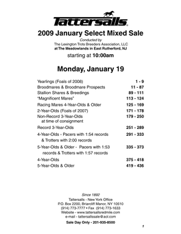 2009 Tattersalls January Mixed Front Matter 1-32.Pmd