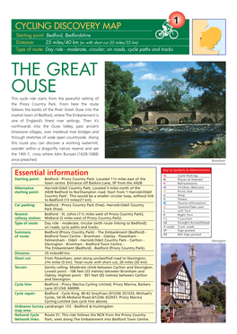 THE GREAT OUSE This Cycle Ride Starts from the Peaceful Setting of the Priory Country Park