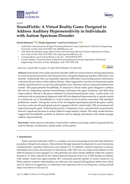 Soundfields: a Virtual Reality Game Designed to Address Auditory Hypersensitivity in Individuals with Autism Spectrum Disorder