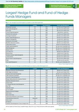 Largest Hedge Fund and Fund of Hedge Funds Managers