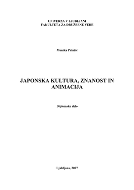 Japonska Kultura, Znanost in Animacija