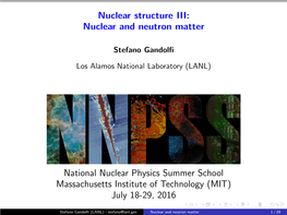 Nuclear and Neutron Matter