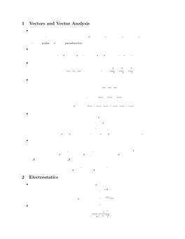 1 Vectors and Vector Analysis 2 Electrostatics