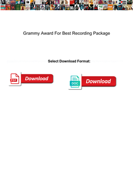 Grammy Award for Best Recording Package