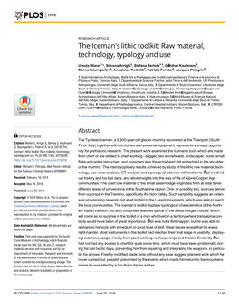 The Iceman's Lithic Toolkit: Raw Material, Technology, Typology and Use