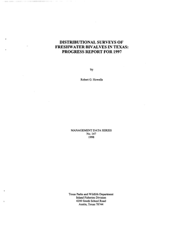 Distributional Surveys of Freshwater Bivalves in Texas: Progress Report for 1997