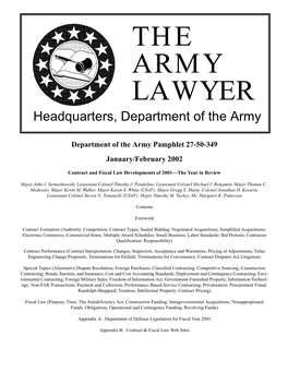 THE ARMY LAWYER Headquarters, Department of the Army