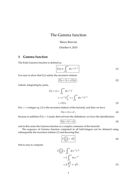 The Gamma Function