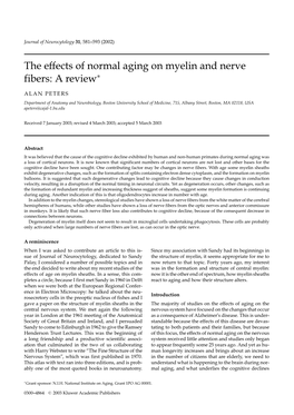 The Effects of Normal Aging on Myelin and Nerve Fibers: a Review∗