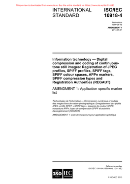 Digital Compression and Coding of Continuous-Tone Still Images