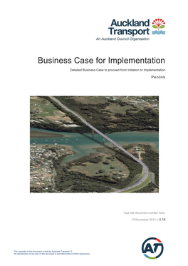 Business Case for Implementation