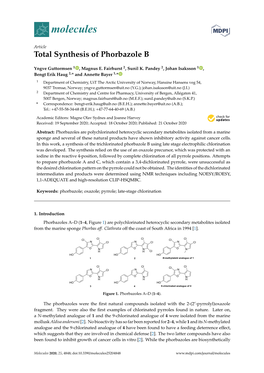 Total Synthesis of Phorbazole B