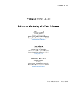 Influencer Marketing with Fake Followers