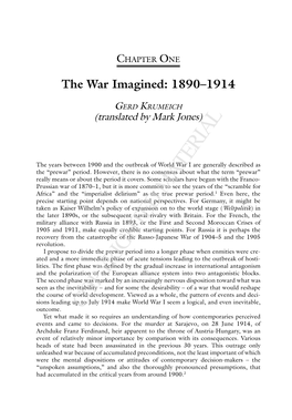 The War Imagined: 1890–1914
