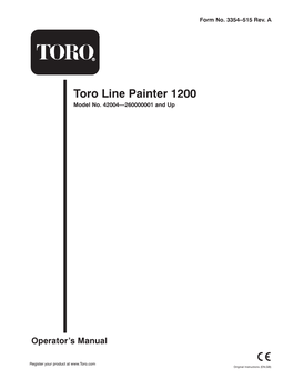 Toro Line Painter 1200 Model No