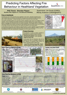 Predicting Factors Affecting Fire Behaviour in Heathland Vegetation