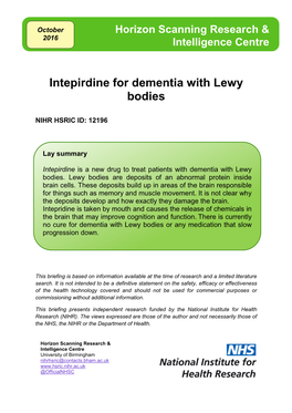 Intepirdine for Dementia with Lewy Bodies