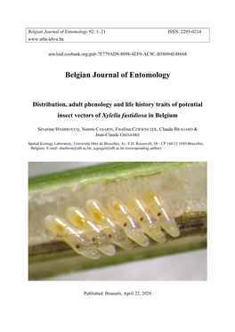 Belgian Journal of Entomology 92: 1–21 ISSN: 2295-0214