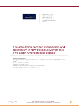 The Articulation Between Evolutionism and Creationism in New Religious Movements: Two South American Case Studies[1]