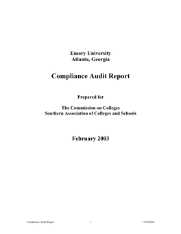 Accreditation Compliance Report (PDF) | 2003