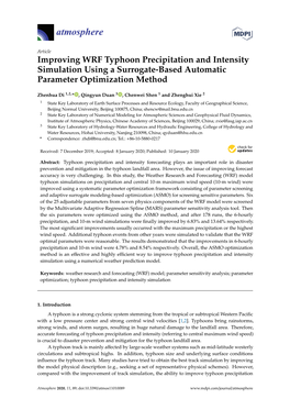 Improving WRF Typhoon Precipitation and Intensity Simulation Using a Surrogate-Based Automatic Parameter Optimization Method