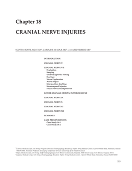 Chapter 18 CRANIAL NERVE INJURIES