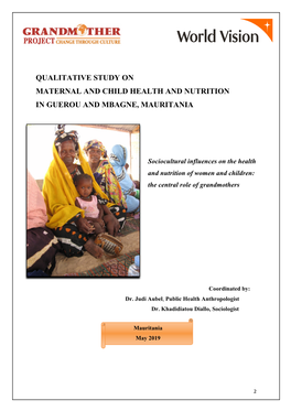 Qualitative Study on Maternal and Child Health and Nutrition in Guerou and Mbagne, Mauritania