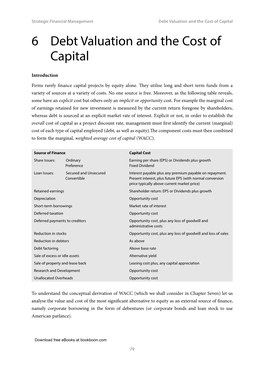 6 Debt Valuation and the Cost of Capital