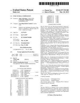 (12) United States Patent (10) Patent No.: US 8,137,715 B2 Shah Et Al