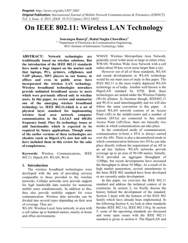 On IEEE 802.11: Wireless LAN Technology