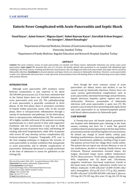 Enteric Fever Complicated with Acute Pancreatitis and Septic Shock