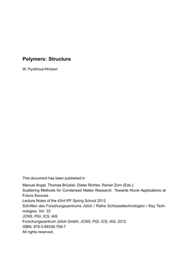 Polymers: Structure