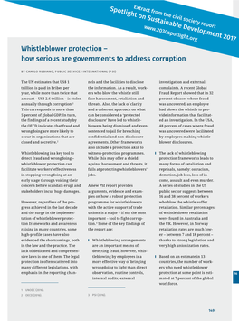 Whistleblower Protection – How Serious Are Governments to Address Corruption