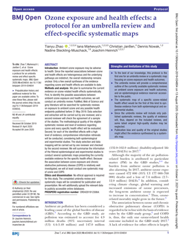 Ozone Exposure and Health Effects: a Protocol for an Umbrella Review and Effect-­Specific Systematic Maps